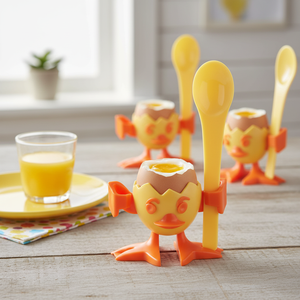 Scatola di 96 pulcino uovo tazza con cucchiaio per bambini prodotto da pranzo - Product Image 3