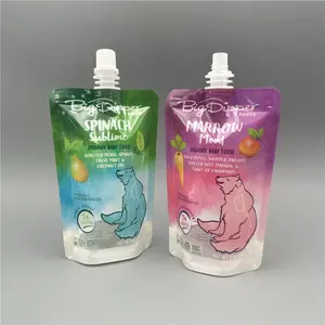 Plastic Spout Bag Wholesale 4 Oz Puree Spout Pouch For Baby Food Packaging Doypack Stand Up Liquid Drink Juice Pouches