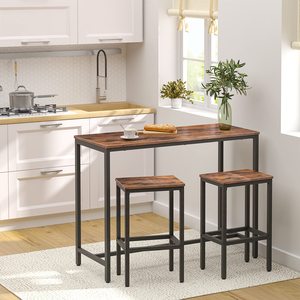 Table de pub rectangulaire en bois SENYU Antique 120 cm, design industriel, table à manger vintage pour la maison, bar, salle à manger, matériau en panneau de bois - Product Image 1