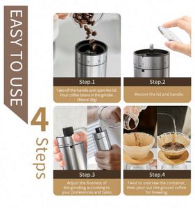 40 Adjustable Settings Stainless Steel Ceramic Core <b>Mini</b> Handle Manual Coffee Bean <b>Grinder</b> Mill with 25 Capacity Visible Lid - Product Image 5