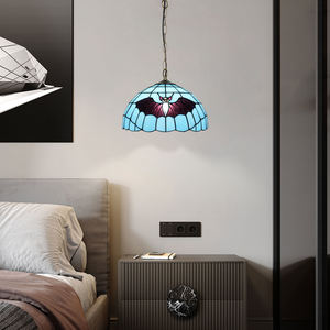 Abat-jour suspendu Tiffany personnalisé en verre teinté, prix de gros, luminaires suspendus pour îlot de cuisine, chambre à coucher, couloir - Product Image 2