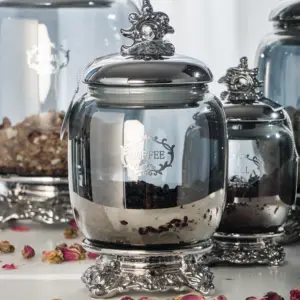 Groß kaffee bean tee lagerung kanister vintage glas kleine lebensmittel behälter für küche