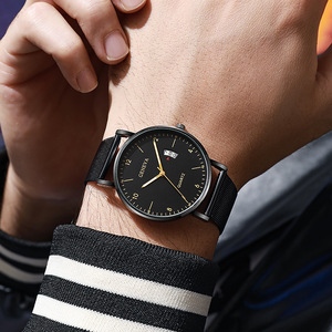 Reloj de negocios para hombre, reloj de cuarzo ultrafino, redondo con fecha, reloj de cuarzo versátil para hombre. - Product Image 5