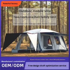 Luxury Double-Decker Camping <b>Tent</b> Iron <b>Poles</b> Quickly Opened Four-Season 2000-3000Mm Waterproof Oxford 420X300x200cm One Bedroom - Product Image 2