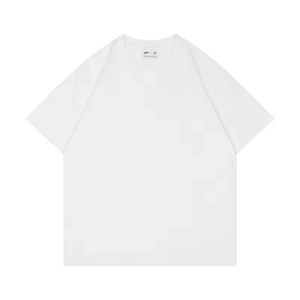 HUIDU卸売カスタム刺繍ロゴ240g 100%コットンホワイトTシャツドロップショルダー無地オーバーサイズメンズTシャツ - Product Image 4