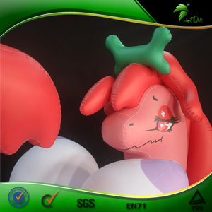 มังกรสตรอว์เบอร์รีเป่าลมสั่งทำพิเศษ สีแดง กู๊ดรา นอนบนของเล่นสัตว์เป่าลมมีปีก - Product Image 6