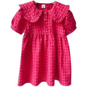Gaun Tanpa Lengan Warna Polos untuk Bayi Perempuan, Pakaian Gaun Musim Panas Warna Polos Gaya Baru Australia untuk Bayi Rok Anak Perempuan