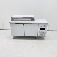 Réfrigérateur de préparation de salades en acier inoxydable à refroidissement direct, étagères réglables, contrôle numérique, table de travail réfrigérée