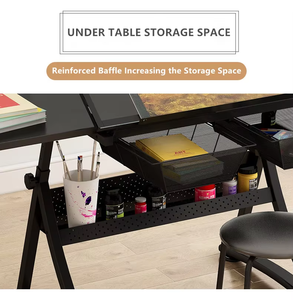 <span class=keywords><strong>Table</strong></span> à <span class=keywords><strong>dessin</strong></span> <span class=keywords><strong>avec</strong></span> angle d'inclinaison réglable, bureau d'artiste professionnel, structure fixe et conçue pour une utilisation en classe - Product Image 3