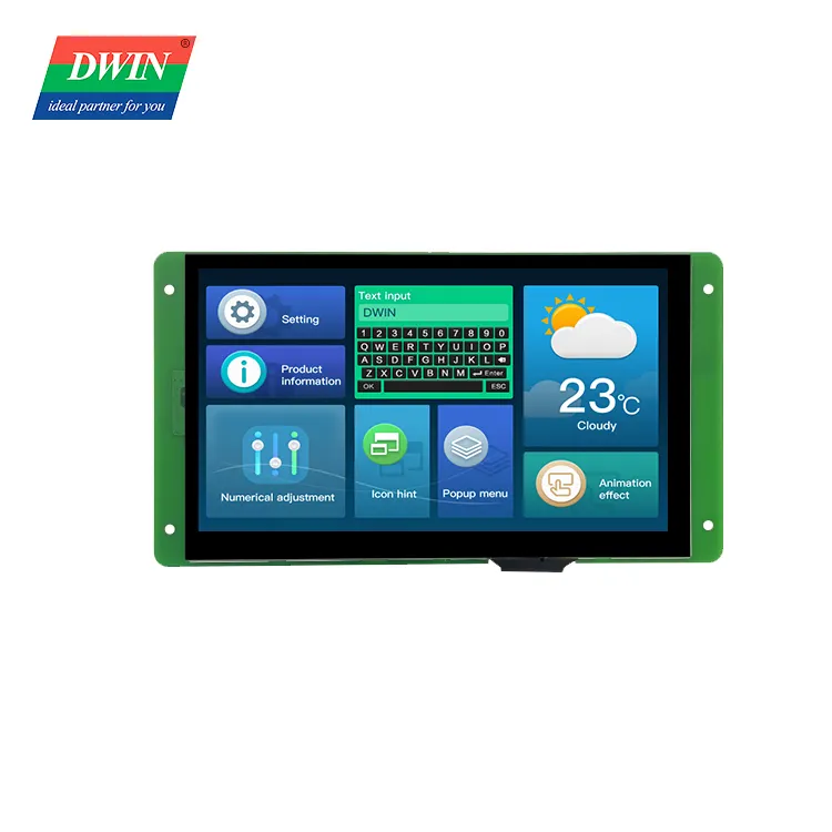 DWIN 7 Zoll TFT Hohe Helligkeit 900nit HMI LCD-Anzeige modul 800*480 Auflösung Smart LCM Kapazitives Touchscreen-Panel