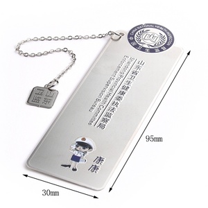 Unbreakable Customized Province Label Rectangle Shape Metal <b>Bookmark</b> with Pendant - Product Image 5