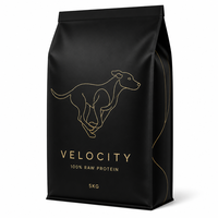 Sachet d'emballage alimentaire personnalisé pour animaux de compagnie, pochette verticale refermable avec fermeture éclair, en plastique de qualité alimentaire pour aliments secs pour chiens et chats, avec fenêtre transparente