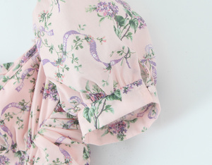 <span class=keywords><strong>Vestido</strong></span> Largo Casual de Verano para Mujer, con Cuello Cuadrado, Color <span class=keywords><strong>Rosa</strong></span>, Estampado Floral, <span class=keywords><strong>Manga</strong></span> Corta - Product Image 6