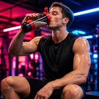 Bouteille shaker protéinée 3 couches 500 ml avec logo personnalisé, sans BPA, anti-fuite, pour la gym et le fitness, avec compartiment à poudre et boîte à pilules
