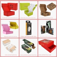 Boîtes d'emballage en carton ondulé extra-résistantes, type avion, noires, carrées, pliables, personnalisées, gaufrées, pour cadeaux
