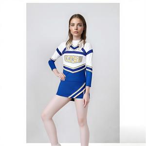 Custom Blue Wholesale <strong>Sublimation</strong> <strong>Cheerleading</strong> <strong>Uniforms</strong> High School Girls Youth Sideline Cheer <strong>Uniforms</strong>