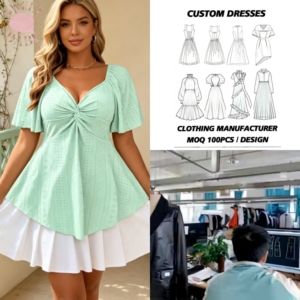 Women Twist Front <b>Flutter</b> Short <b>Sleeve</b> Peplum Blouse Boho Style Irregular Hem <b>Top</b> For Vacation Office Dating Daily Occasions - Product Image 1
