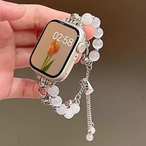 Bracelets de montre intelligente en acier inoxydable de style bijoux de luxe pour femmes Lionorm, remplacement pour <span class=keywords><strong>Apple</strong></span> <span class=keywords><strong>Watch</strong></span> Series 11band 46mm - Product Image 3