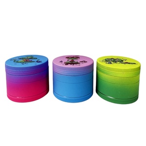 <b>Herb</b> Grinder 6 Pcs Display <b>Box</b> Round Magnetic Plastic Dry <b>Herb</b> Grinder With Sharp Teeth Colorful Design For Smooth Grinding - Product Image 5