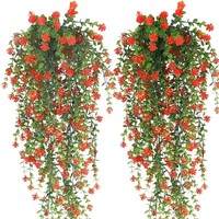 69 pièces de fleurs artificielles en plastique, verdure et lianes suspendues, modèles Yucalyptus, Rotin, Camélia, Rose, Pothos, pour salon