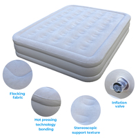 Matelas Gonflable Automatique Floqué Pliable avec Pompe Électrique Intégrée, Gonflage Rapide en 3 Minutes pour Chambre d'Invité à Domicile