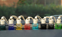Diffuseur d'arômes en verre coloré vide, pendentif pour voiture, flacon de parfum suspendu
