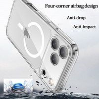 Coque de téléphone transparente en TPU+PC avec logo personnalisé OEM d'usine, anti-chute, magnétique, pour iPhone 18pro 18promax, aimant N52
