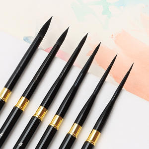 Nouvel ensemble de pinceaux de voyage transfrontalier, manche métallique noir, poils en nylon, pinceau liner pour débutant, aquarelle, portable - Product Image 2