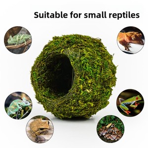 Caverne cachette pour reptiles en mousse naturelle - Abri en mousse tressée écologique <span class=keywords><strong>avec</strong></span> base anti-chute et maintien de l'humidité pour serpents et geckos - Product Image 2