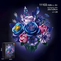 Bloques de Construcción al por Mayor de Fábrica, Set de Ladrillos de Orquídeas y Rosas para Arreglos Florales, Flores Eternas para Decoración del Hogar, Regalo de San Valentín