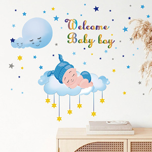 Autocollants découpés en forme <span class=keywords><strong>de</strong></span> nuage pour bébé, nouveau design, bienvenue, dessin animé, pour la décoration <span class=keywords><strong>de</strong></span> la maison, chambre d'enfant, décoration murale <span class=keywords><strong>de</strong></span> <span class=keywords><strong>maternelle</strong></span> - Product Image 3