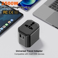 Adaptateur de chargeur mural universel Worldplug avec USB Type-C pour appareil photo et écouteurs, prise multiple 12W