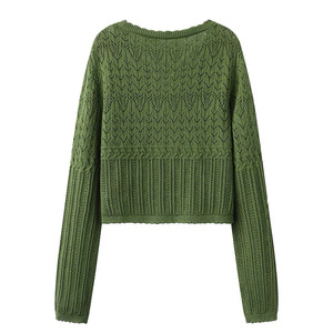La Chouette Women's Green Knitted Two-Piece Set V-Neck <b>Cardigan</b> And Camisole <b>Spring</b> 2025 Loose Fit Anti-Pilling - Product Image 5