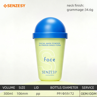 Pot cosmétique double compartiment en PP de 300 ml avec bouchon à vis, durable, pour lait, thé, masque facial et crème