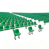 Sièges de stade à niveaux fixes en PP moulé par soufflage, pieds en aluminium moulé, résistants aux UV, pour intérieur/extérieur, football, gymnase, gradins, chaises de tribune