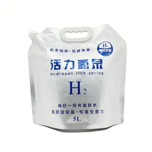 Basso MOQ anti-odore 1.5L 3L 5L 10L imballaggio flessibile beccuccio sacchetto per acqua minerale idrogeno fuori uso