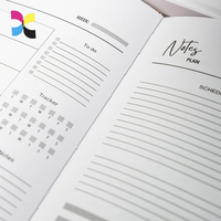 Carnet à couverture rigide avec impression personnalisée, reliure de qualité supérieure, pages intérieures personnalisées, impression offset, carnet de planification quotidienne