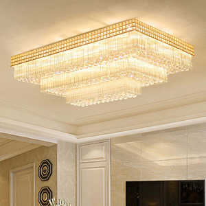 Luces de techo rectangulares LED montadas en superficie iluminación de araña de techo de cristal para sala de estar - Product Image 2