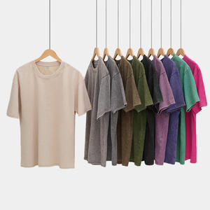 Camiseta Retro Americana de Algodón 100% Lavado, 230 GSM, Cuello Redondo, Manga Corta, Holgada, Transpirable, con Logotipo Personalizado - Product Image 1