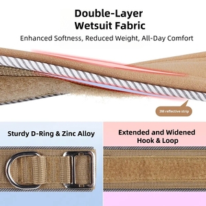 Kalung Taktis Reflektif untuk Anjing Besar dengan Gesper Logam Ringan yang Mudah Dilepas & Panel Patch Kustom dan Penyesuaian <span class=keywords><strong>Hook</strong></span> <span class=keywords><strong>Loop</strong></span> - Product Image 6