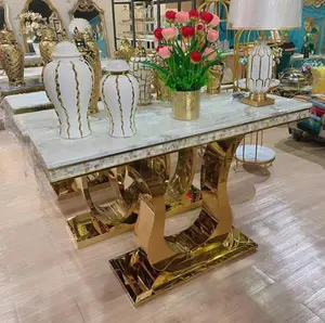 Manufacturers Wholesale Marble Entryway Table Hotel Stainless Steel Porch Table Home Foyer Corridor Console Table