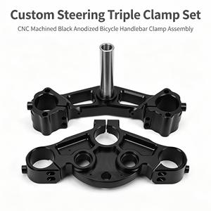 Piezas de Dirección para Motocicleta, Mecanizadas con Precisión, de Aluminio Billet con Acabado Anodizado Negro OEM, Piezas Automotrices Personalizadas - Product Image 1