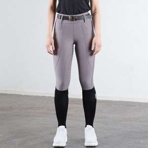 Leggings da equitazione a vita alta di vendita calda pantaloni da equitazione elasticizzati a quattro vie per ragazze a cavallo - Product Image 2