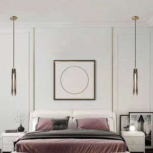 <span class=keywords><strong>Vintage</strong></span> Retro casa decoración tubo de humo de vidrio de la luz de la lámpara de latón antiguo lámpara colgante - Product Image 6