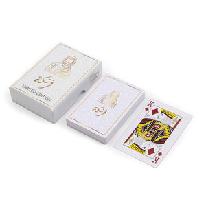 沙特阿拉伯扑克牌巴洛特纸定制标志防水防断裂100% 塑料扑克牌带盖和底盒 - Product Image 2