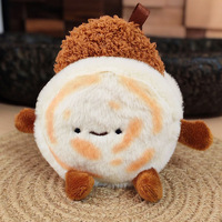 Porte-clés en peluche mini Roujiamo en tissu doux, vente en gros, porte-clés alimentaire en peluche de dessin animé, porte-clés alimentaire personnalisé pour sac, porte-clés en peluche