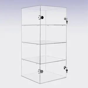 Современный шкаф-витрина акриловый шкаф с замком-прямоугольная запирающая прозрачная акриловая витрина