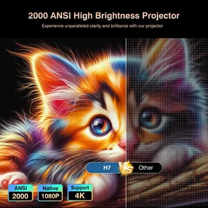 Touyinger Máy chiếu Android ngoài trời full HD 1080P 2000 ansi <span class=keywords><strong>lumens</strong></span> tự động lấy nét tự động Máy chiếu Rạp hát tại nhà LED di động 2G + 32GB - Product Image 2