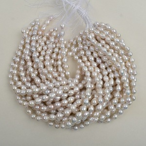 Collier de perles d'eau douce blanches en forme baroque de 9-10 mm, perles en forme de goutte, accessoires semi-finis pour bricolage - Product Image 4