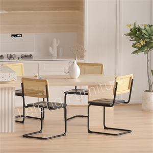 Chaise Cesca sans bras de style <span class=keywords><strong>Marcel</strong></span> Breuer du milieu du siècle dossier en bois chaises de salle à manger en rotin pour café restaurant hôtel - Product Image 5